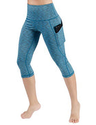 High Waist Out Pocket Yoga Pants Tummy Control Workout Running  Leggings Black - FushionGroupCorp