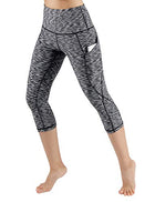 High Waist Out Pocket Yoga Pants Tummy Control Workout Running  Leggings Black - FushionGroupCorp