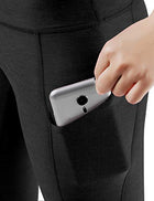 High Waist Out Pocket Yoga Pants Tummy Control Workout Running  Leggings Black - FushionGroupCorp