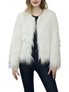 Simplee Apparel Women's Vintage Winter Warm Fluffy Faux Fur Coat Jacket Outwear - FushionGroupCorp