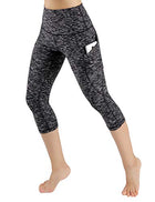 High Waist Out Pocket Yoga Pants Tummy Control Workout Running  Leggings Black - FushionGroupCorp