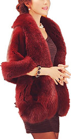 Zofirao Women's Fashion Luxury Soft Long Faux Fox Fur Shawl - FushionGroupCorp