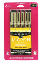 Sakura Pigma 50047 Micron Blister Card Ink Pen Set, Black/Sepia, 003/005 Black/Sepia 4CT - FushionGroupCorp