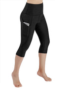 High Waist Out Pocket Yoga Pants Tummy Control Workout Running  Leggings Black - FushionGroupCorp