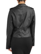 Juniors' Faux Leather Biker JacketJuniors' Faux Leather Biker Jacket - FushionGroupCorp