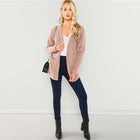 Pink Patch Pocket Open Front Faux Fur Teddy Coat Fall Winter Tops For Women  Outerwear Womens Coats And Jackets - FushionGroupCorp