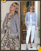 Grey Contrast Faux Fur Ham Suede Coat Women Autumn Winter Jacket Womens Clothes 2019 Fashion Ladies Outerwear Coats - FushionGroupCorp