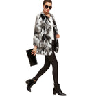 Faux Fur Fuzzy Coat Women ColorBlock Open Front Elegant Autumn Coats Fashion Winter Long Sleeve OL Work Coat Outerwear - FushionGroupCorp