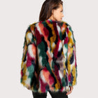 SHEIN Women Elegant Fur Coats Colorful Faux Fur Coat Multicolor Long Sleeve Collarless Casual Woman Winter Fur Coats - FushionGroupCorp