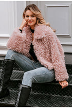 Simplee Casual long sleeve warm loose overcoats women 2019 Autumn winter female fake fur coat Ladies elegant solid lapel outwear - FushionGroupCorp