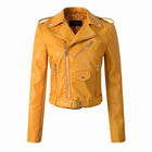 2020 New Fashion Women Autunm Winter Black Faux Leather Jackets Lady Bomber Motorcycle Cool Outerwear Coat with Belt Hot Sale - FushionGroupCorp