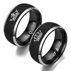 Black Silver Stainless Steel Ring Fashion Couple Rings Permanent Love Romantic engagement Anniversary Gift for Women Men - FushionGroupCorp