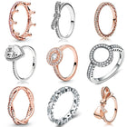 CUTEECO Rose Gold Silver Zircon Engagement Ring Crystal Wedding Rings for Women Fashion Jewelry Gift 2019 Anillos Mujer - FushionGroupCorp