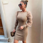 Puffy Mesh Long Sleeve Bodycon Dress Sexy Vintage Mini Dresses Woman Party Night Club Evening Wear Winter 2020 D83-I32 - FushionGroupCorp
