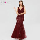 Sexy Sequined Mermaid Prom Dresses Long Ever Pretty V-Neck Sleeveless Elegant Women Formal Party Dresses Vestidos De Gala 2020 - FushionGroupCorp