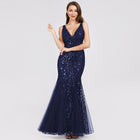 Sexy Sequined Mermaid Prom Dresses Long Ever Pretty V-Neck Sleeveless Elegant Women Formal Party Dresses Vestidos De Gala 2020 - FushionGroupCorp