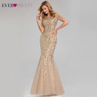 Sexy Sequined Mermaid Prom Dresses Long Ever Pretty V-Neck Sleeveless Elegant Women Formal Party Dresses Vestidos De Gala 2020 - FushionGroupCorp
