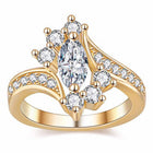 Hot sale New Design Luxury Big Oval CZ Ring Golden Color Wedding ring Fine Jewelry for Women - FushionGroupCorp