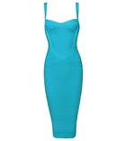 INDRESSME 2019 Women's Midi Bandage Dress Sexy Spaghetti Strap Bodycon Club Party Dresses Vestidos Wholesale - FushionGroupCorp