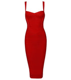 INDRESSME 2019 Women's Midi Bandage Dress Sexy Spaghetti Strap Bodycon Club Party Dresses Vestidos Wholesale - FushionGroupCorp
