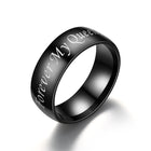 Black Silver Stainless Steel Ring Fashion Couple Rings Permanent Love Romantic engagement Anniversary Gift for Women Men - FushionGroupCorp