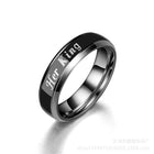 Black Silver Stainless Steel Ring Fashion Couple Rings Permanent Love Romantic engagement Anniversary Gift for Women Men - FushionGroupCorp