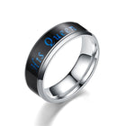 Black Silver Stainless Steel Ring Fashion Couple Rings Permanent Love Romantic engagement Anniversary Gift for Women Men - FushionGroupCorp