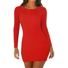 Office Lady Elegant Dress Women's New Long Sleeves Ladies Stretch Bodycon Plain Dress Long Tunic Gradient Dresses OL Clothes Hot - FushionGroupCorp