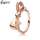 CUTEECO Rose Gold Silver Zircon Engagement Ring Crystal Wedding Rings for Women Fashion Jewelry Gift 2019 Anillos Mujer - FushionGroupCorp