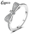CUTEECO Rose Gold Silver Zircon Engagement Ring Crystal Wedding Rings for Women Fashion Jewelry Gift 2019 Anillos Mujer - FushionGroupCorp