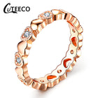 CUTEECO Rose Gold Silver Zircon Engagement Ring Crystal Wedding Rings for Women Fashion Jewelry Gift 2019 Anillos Mujer - FushionGroupCorp