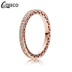 CUTEECO Rose Gold Silver Zircon Engagement Ring Crystal Wedding Rings for Women Fashion Jewelry Gift 2019 Anillos Mujer - FushionGroupCorp