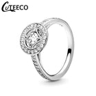 CUTEECO Rose Gold Silver Zircon Engagement Ring Crystal Wedding Rings for Women Fashion Jewelry Gift 2019 Anillos Mujer - FushionGroupCorp
