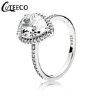 CUTEECO Rose Gold Silver Zircon Engagement Ring Crystal Wedding Rings for Women Fashion Jewelry Gift 2019 Anillos Mujer - FushionGroupCorp