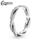 CUTEECO Rose Gold Silver Zircon Engagement Ring Crystal Wedding Rings for Women Fashion Jewelry Gift 2019 Anillos Mujer - FushionGroupCorp