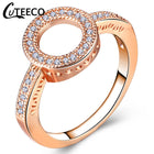 CUTEECO Rose Gold Silver Zircon Engagement Ring Crystal Wedding Rings for Women Fashion Jewelry Gift 2019 Anillos Mujer - FushionGroupCorp