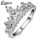 CUTEECO Rose Gold Silver Zircon Engagement Ring Crystal Wedding Rings for Women Fashion Jewelry Gift 2019 Anillos Mujer - FushionGroupCorp