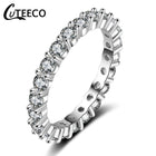 CUTEECO Rose Gold Silver Zircon Engagement Ring Crystal Wedding Rings for Women Fashion Jewelry Gift 2019 Anillos Mujer - FushionGroupCorp