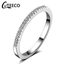 CUTEECO Rose Gold Silver Zircon Engagement Ring Crystal Wedding Rings for Women Fashion Jewelry Gift 2019 Anillos Mujer - FushionGroupCorp