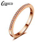 CUTEECO Rose Gold Silver Zircon Engagement Ring Crystal Wedding Rings for Women Fashion Jewelry Gift 2019 Anillos Mujer - FushionGroupCorp