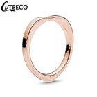 CUTEECO Rose Gold Silver Zircon Engagement Ring Crystal Wedding Rings for Women Fashion Jewelry Gift 2019 Anillos Mujer - FushionGroupCorp