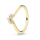 BRACE CODE New original European crown crystal ring woven wish bones beautiful ring wedding jewelry direct sales - FushionGroupCorp