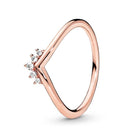 BRACE CODE New original European crown crystal ring woven wish bones beautiful ring wedding jewelry direct sales - FushionGroupCorp