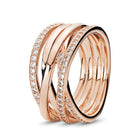 BRACE CODE New original European crown crystal ring woven wish bones beautiful ring wedding jewelry direct sales - FushionGroupCorp