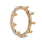BRACE CODE New original European crown crystal ring woven wish bones beautiful ring wedding jewelry direct sales - FushionGroupCorp