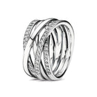 CHIELOYS Fashion Classic Shine Zircon Wedding Rings For Women Personality Charm Twist Flower Shape Crystal Ring Engagement Gift - FushionGroupCorp