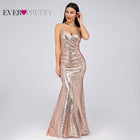 Plus Size Gold Sequined Evening Dresses Ever Pretty Mermaid V-Neck Elegant Women Formal Party Long Dresses Abendkleider 2020 - FushionGroupCorp