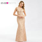 Plus Size Gold Sequined Evening Dresses Ever Pretty Mermaid V-Neck Elegant Women Formal Party Long Dresses Abendkleider 2020 - FushionGroupCorp