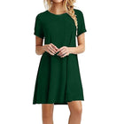 MISSOMO Summer dress Women black O-Neck Short Sleeve Casual Swing T-Shirt Dress Loose Dress women vestidos - FushionGroupCorp