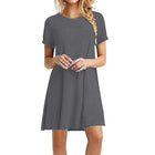 MISSOMO Summer dress Women black O-Neck Short Sleeve Casual Swing T-Shirt Dress Loose Dress women vestidos - FushionGroupCorp